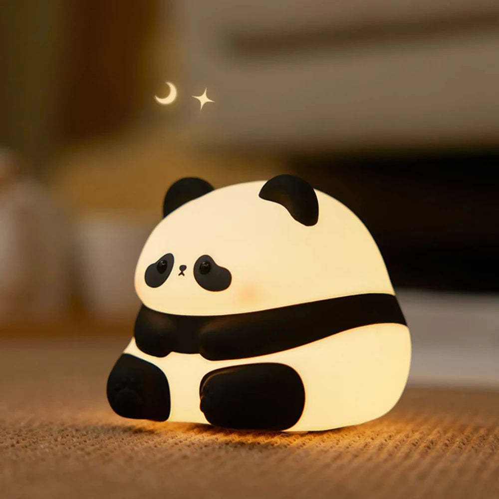 3 Style Panda Night Lights For Kids Cute Animal Silicone Timing Rechargeable Lamp Cartoon Panda Bedroom Decoration