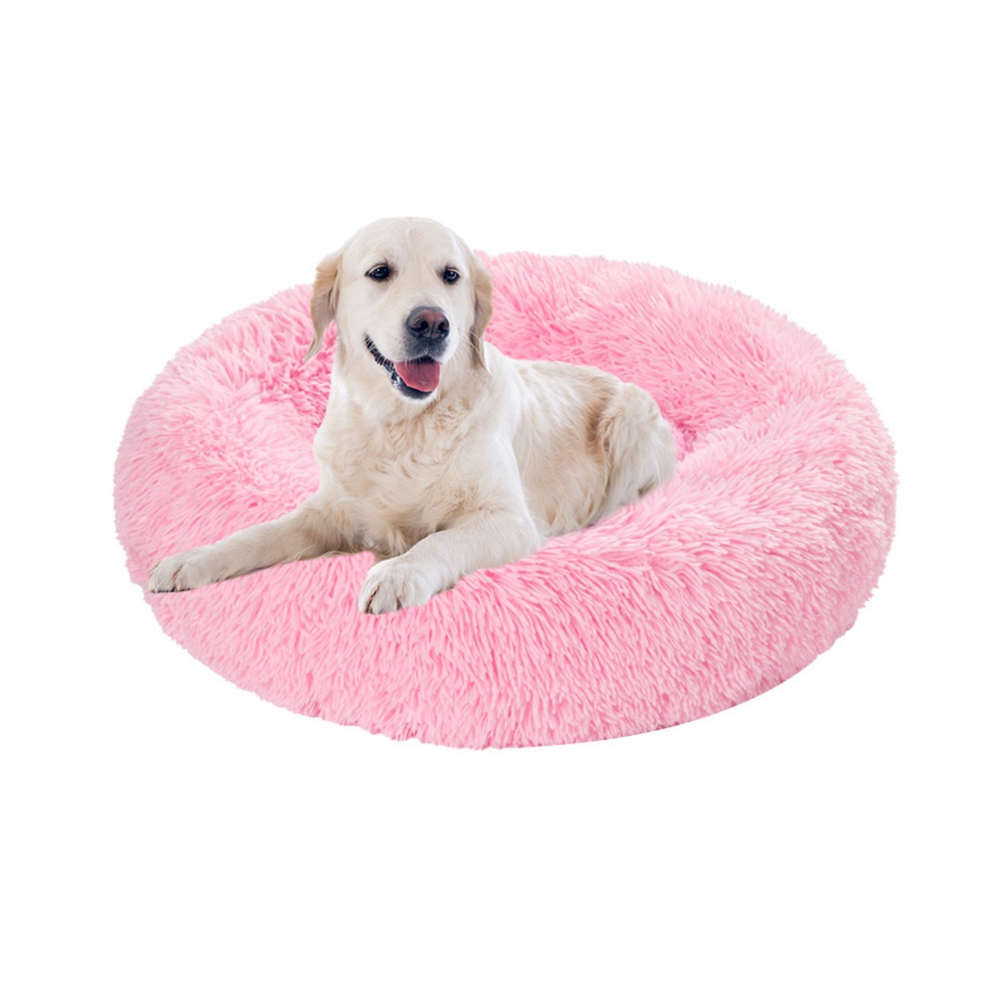 Fluffy Donut Dog and Cat Bed Warm Soft Long Plush Pet Cushion Washable Pet Sofa Mat