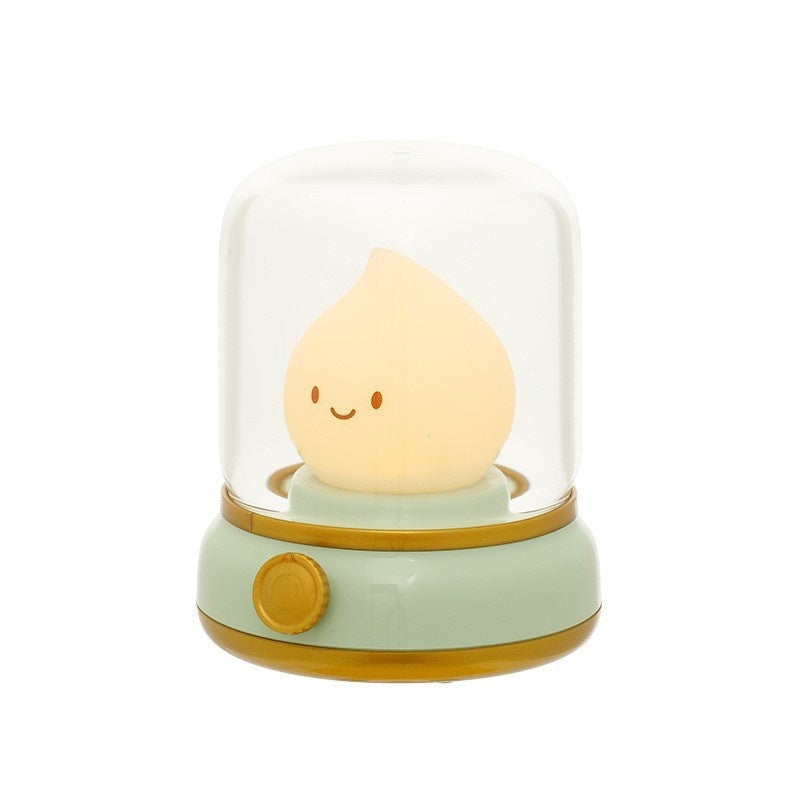 Retro Small Night Lamp for Kid Bedroom Mini Desktop LED Cute Night Lamp Creative USB Rechargeable Portable Cartoon Table Lamp