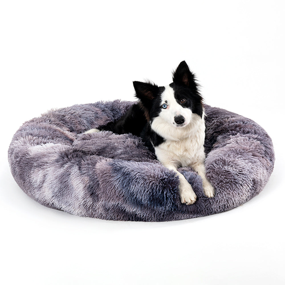 Fluffy Donut Dog and Cat Bed Warm Soft Long Plush Pet Cushion Washable Pet Sofa Mat