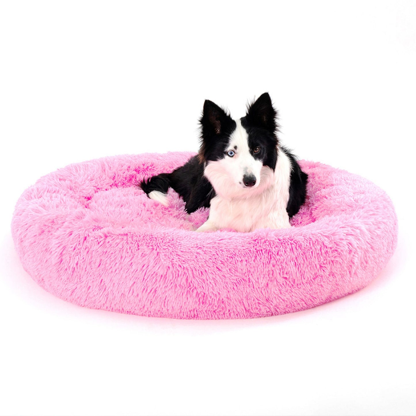 Fluffy Donut Dog and Cat Bed Warm Soft Long Plush Pet Cushion Washable Pet Sofa Mat