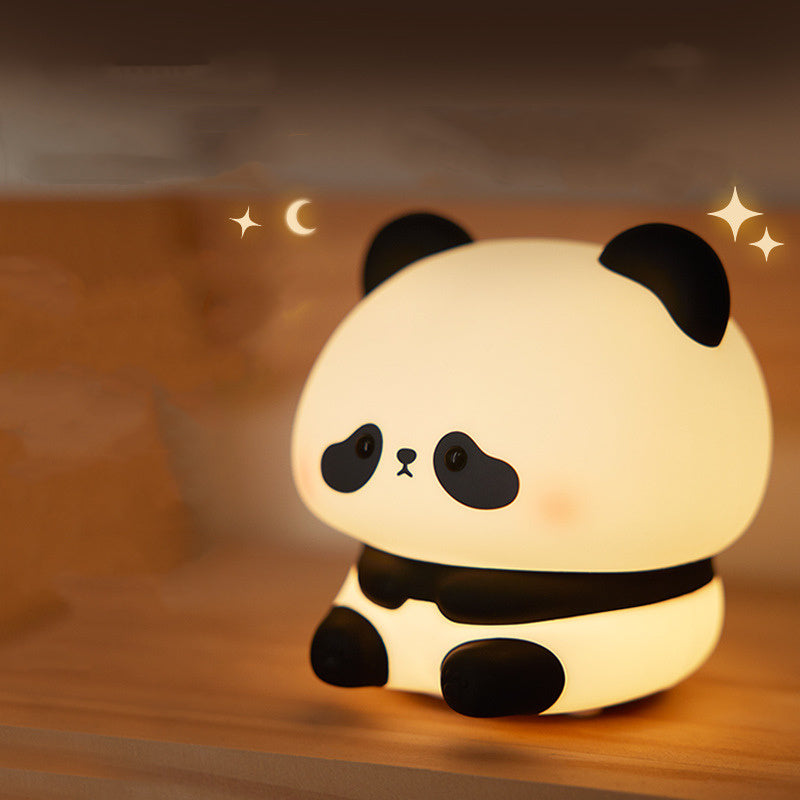 3 Style Panda Night Lights For Kids Cute Animal Silicone Timing Rechargeable Lamp Cartoon Panda Bedroom Decoration