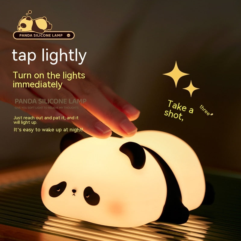 3 Style Panda Night Lights For Kids Cute Animal Silicone Timing Rechargeable Lamp Cartoon Panda Bedroom Decoration