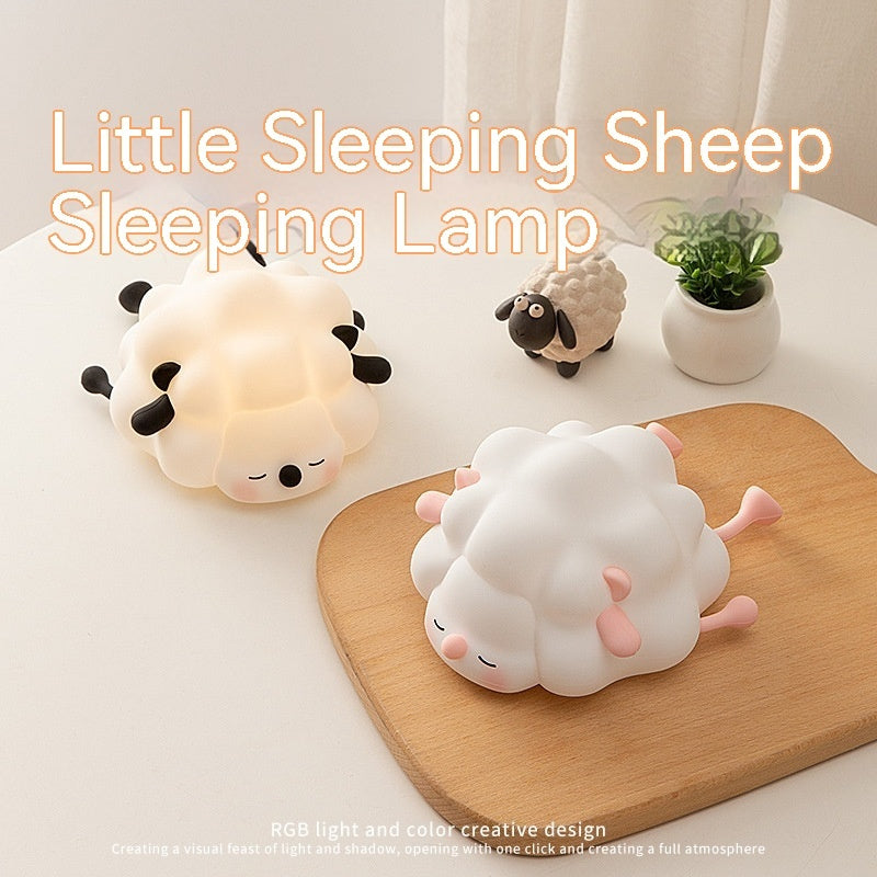 Cute Silicone Night Lights Sheep Bedroom Lamp For Children's Room Rechargeable