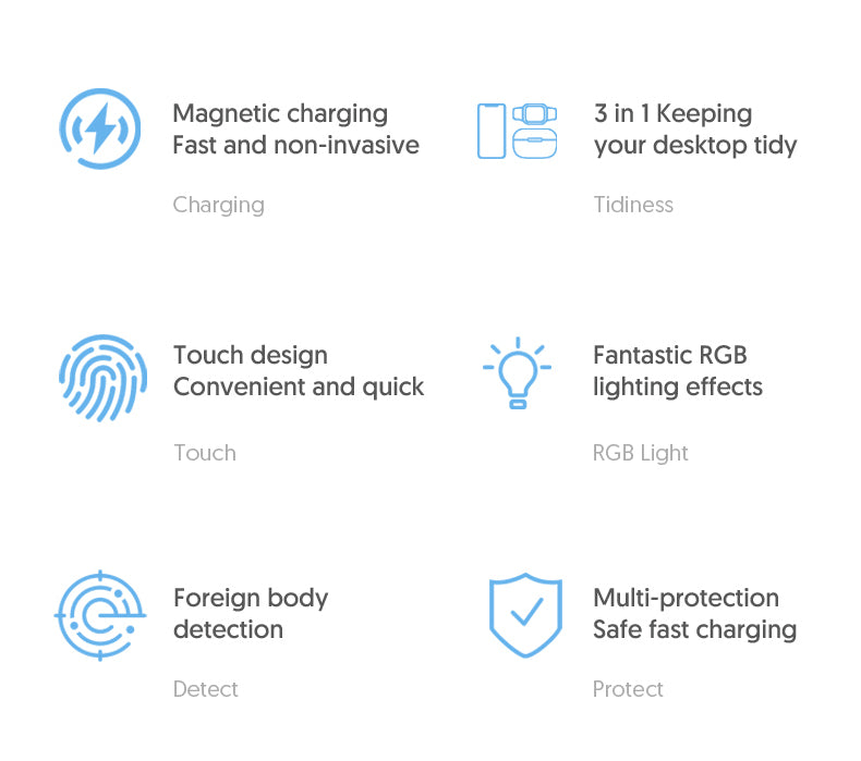 4 In 1 Magnetic Wireless Charger Fast Charging For Smart Phone Atmosphere Light Charging Station