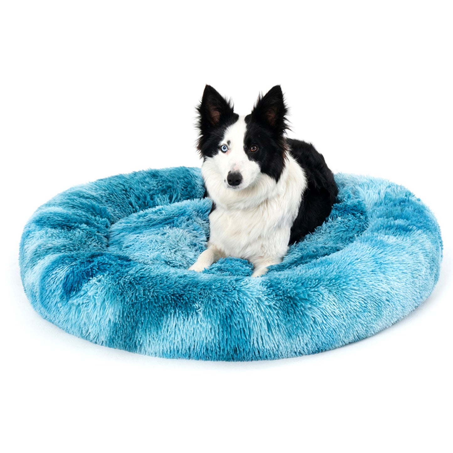 Fluffy Donut Dog and Cat Bed Warm Soft Long Plush Pet Cushion Washable Pet Sofa Mat