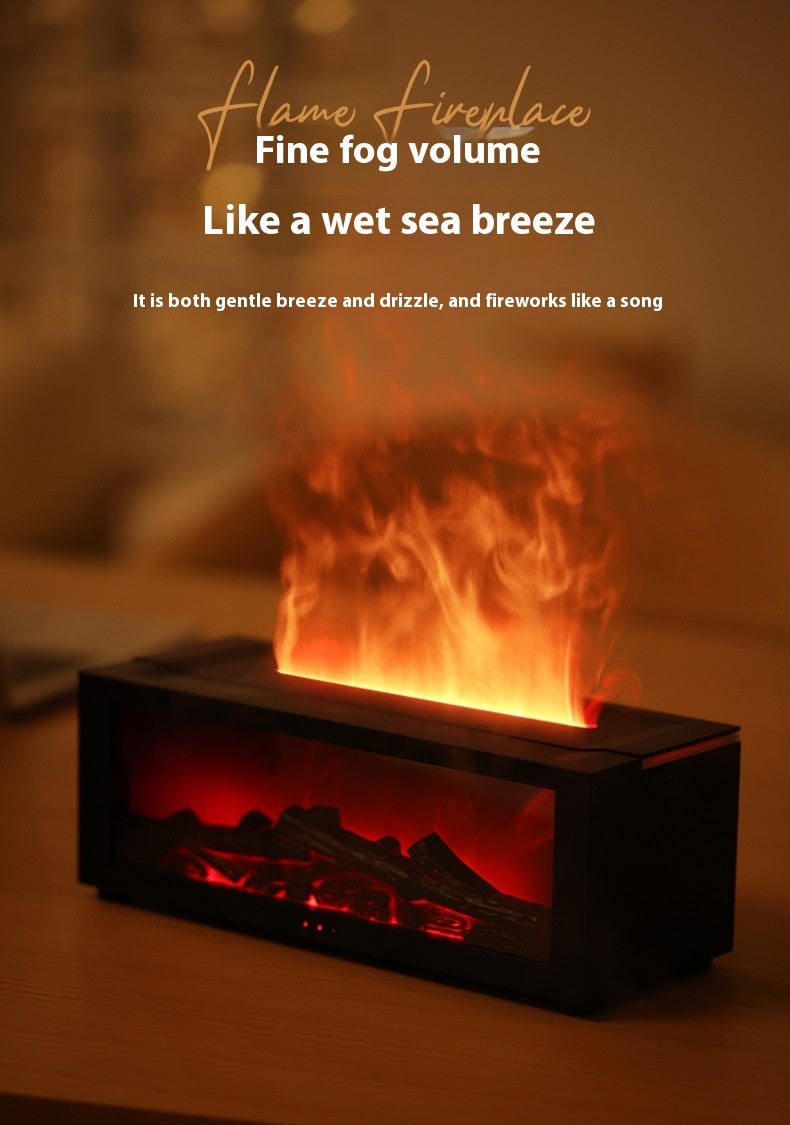 Flame Aromatherapy Machine Colorful Essential Oil Diffuser Home Large Fog Volume Flame Humidifier 3D Flame Fireplace Machine