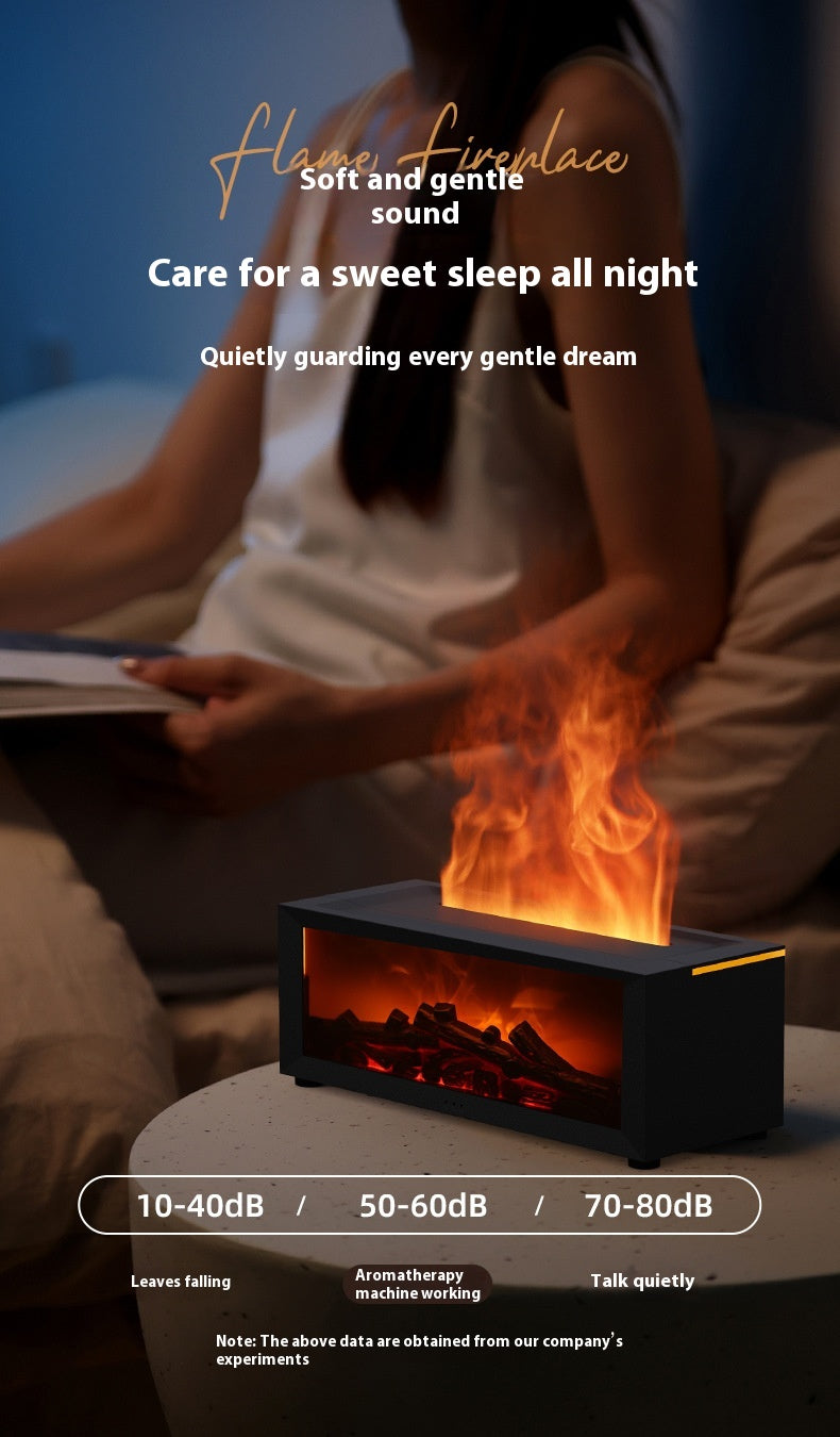Flame Aromatherapy Machine Colorful Essential Oil Diffuser Home Large Fog Volume Flame Humidifier 3D Flame Fireplace Machine