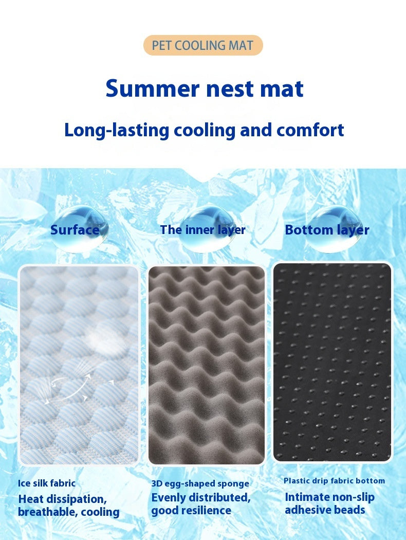 Pet Cooling Mat Kennel Summer Ice Peas Breathable Cool Pet Mat
