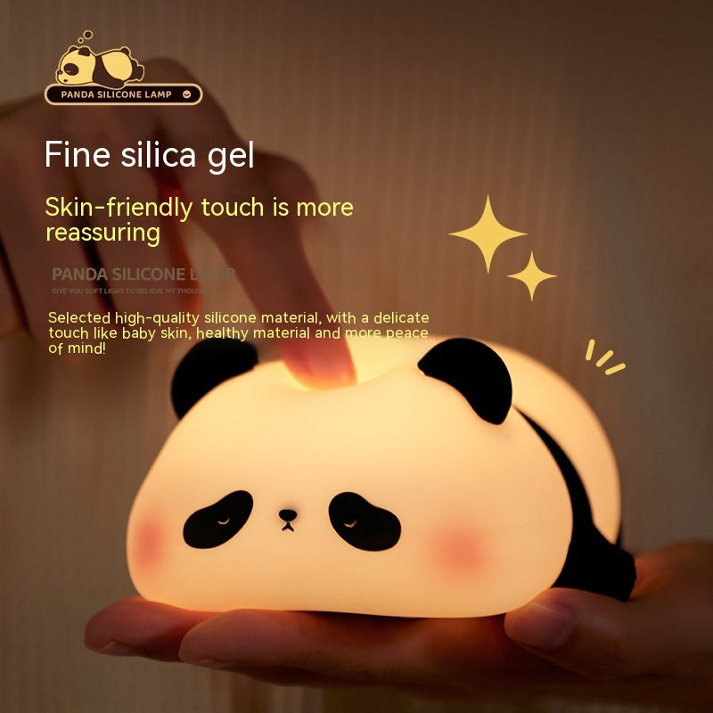 3 Style Panda Night Lights For Kids Cute Animal Silicone Timing Rechargeable Lamp Cartoon Panda Bedroom Decoration