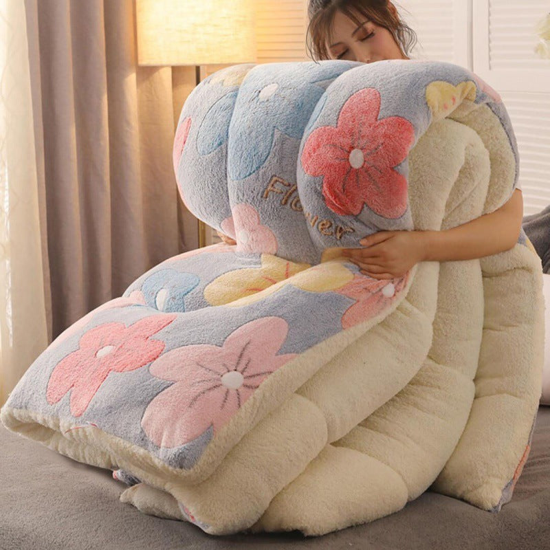 Comfort Thick Quilt Dormitory Single Warm Lamb Velvet Double Quilt Core