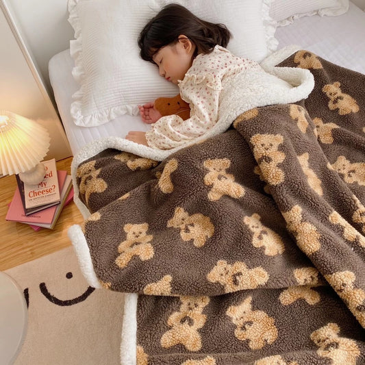 Cartoon Children Blanket Double-sided Lamb Wool Blanket