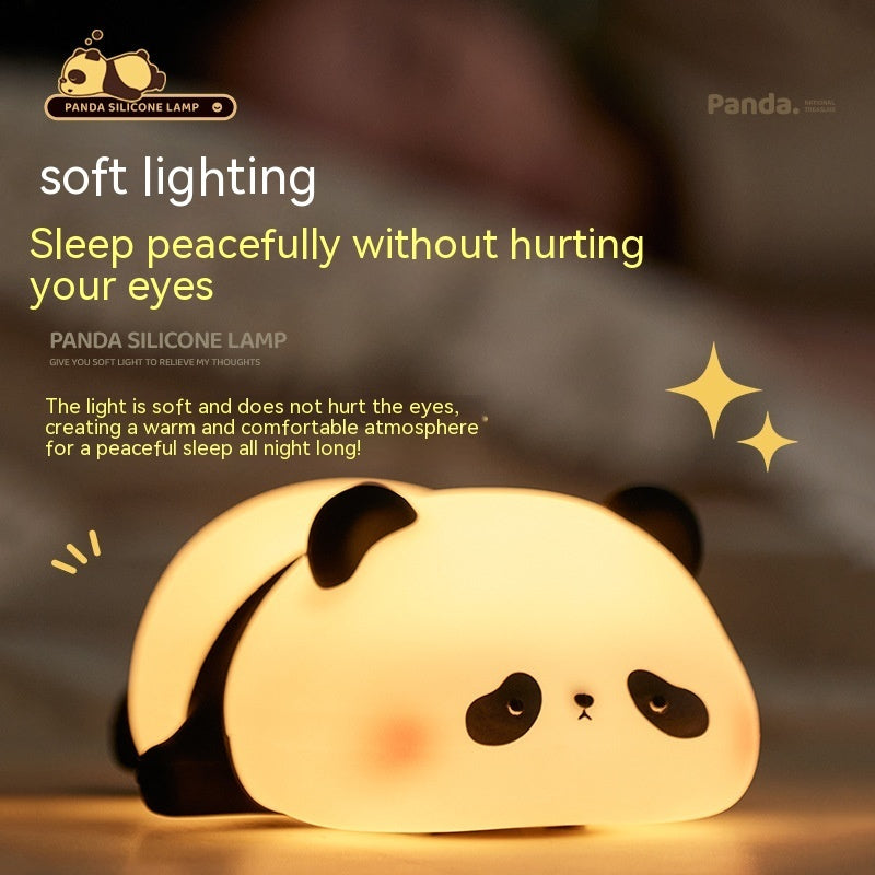 3 Style Panda Night Lights For Kids Cute Animal Silicone Timing Rechargeable Lamp Cartoon Panda Bedroom Decoration