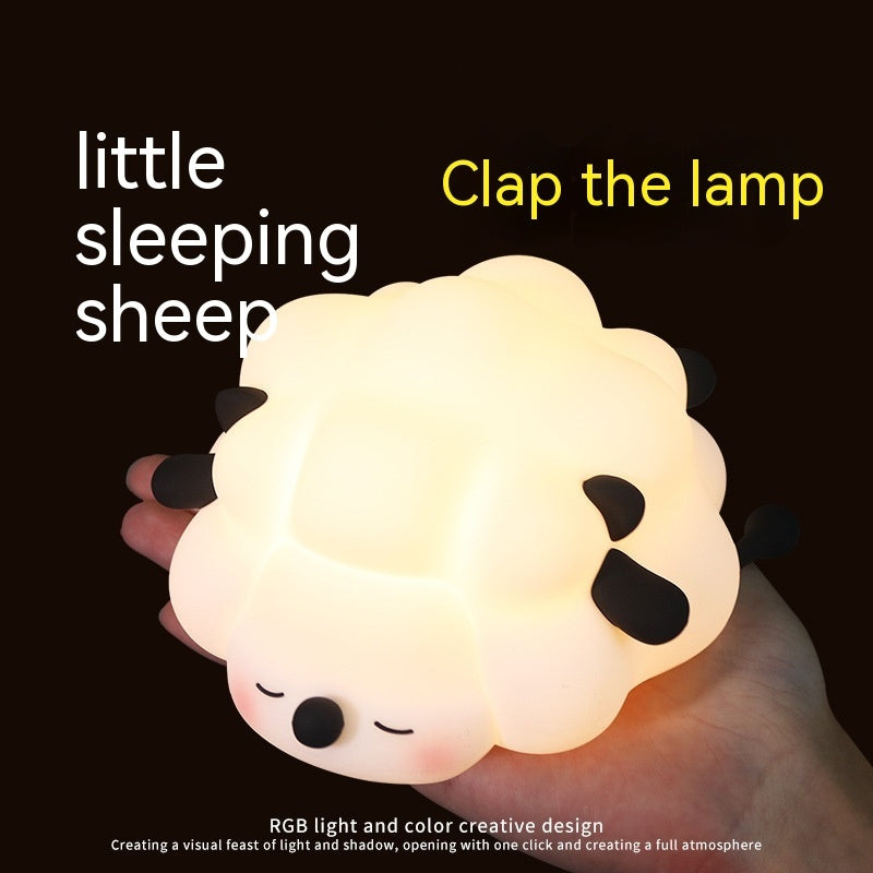Cute Silicone Night Lights Sheep Bedroom Lamp For Children's Room Rechargeable